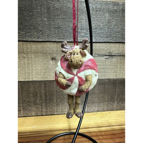 Boyds Bears "Danglemoose Sweetooth" Ornament Peppermint Moose In Box - Picture 1 of 3